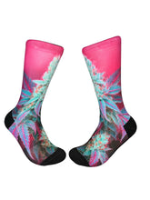 Load image into Gallery viewer, side angle of South Beach cannabis-inspired socks